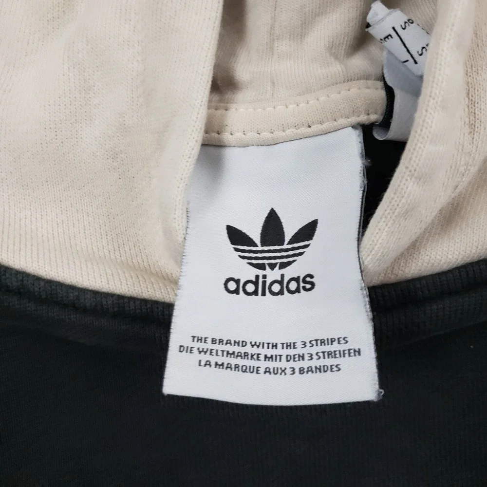 Adidas Sweater Mens Small Black Brown Colorblock Hoodie Sweatshirt Logo Adult‎